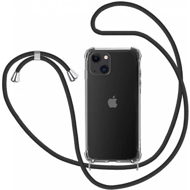 Funda Transparente 4-ok + cuerda Negro para iPhone 14