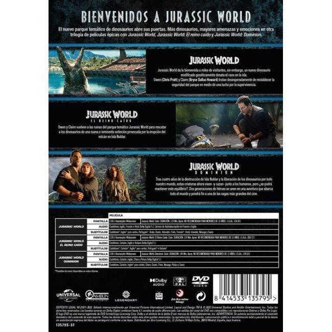 Pack Trilogía Jurassic World  - DVD