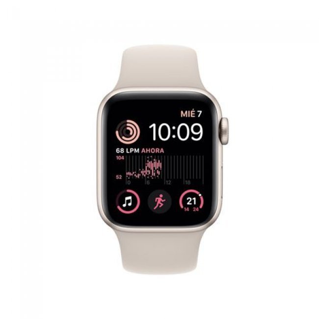 Apple Watch SE 2 44mm GPS Caja de aluminio Blanco estrella y correa deportiva Blanco estrella