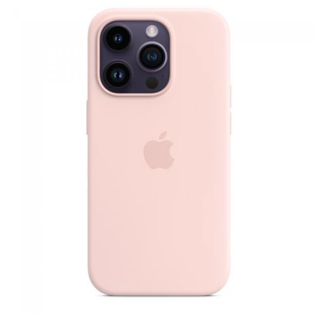 Funda de silicona Apple con MagSafe Rosa tiza para iPhone 14 Pro