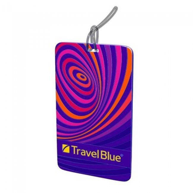 Etiqueta de identificación Travel Blue Ondas