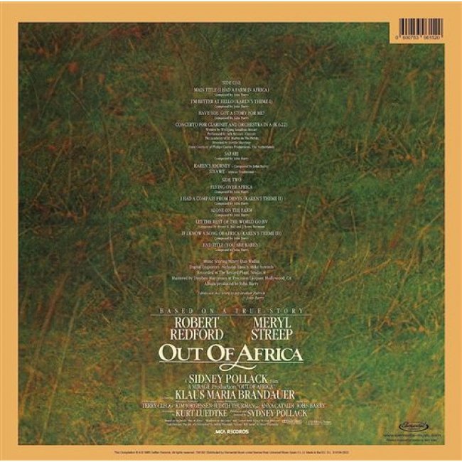 Out Of Africa B.S.O. - Vinilo