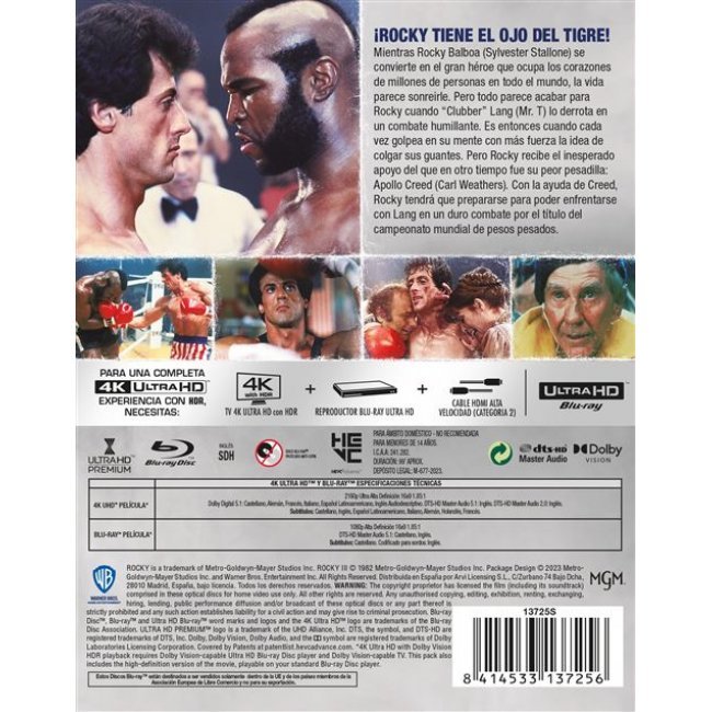 Rocky III - Steelbook UHD + Blu-Ray