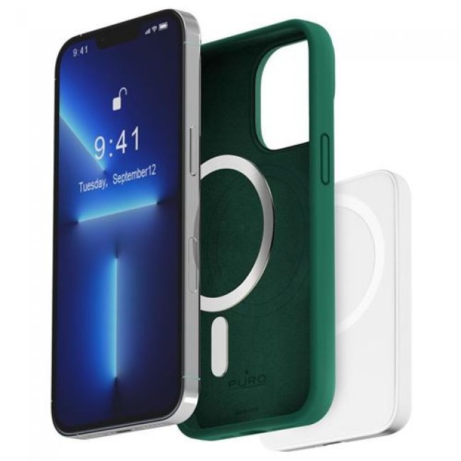 Funda Puro Icon Magsafe Verde para iPhone 14 Pro