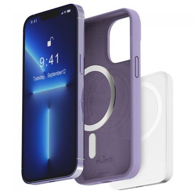 Funda Puro Icon Magsafe Lavanda para iPhone 14 Pro