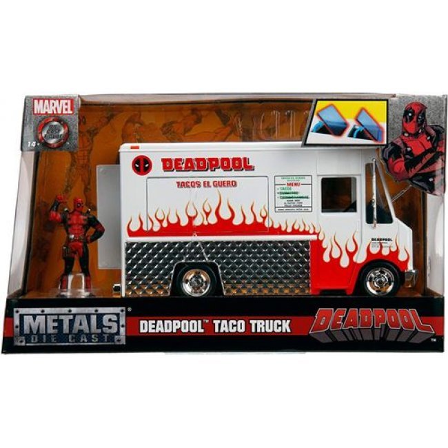Figura Jada Metal Marvel Deadpool y camioneta de tacos 1:24
