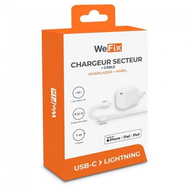 Cargador Wefix 30W + Cable USB-C a Lightning