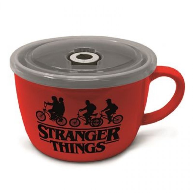 Taza con tapa Stranger Things Logo Rojo 600ml