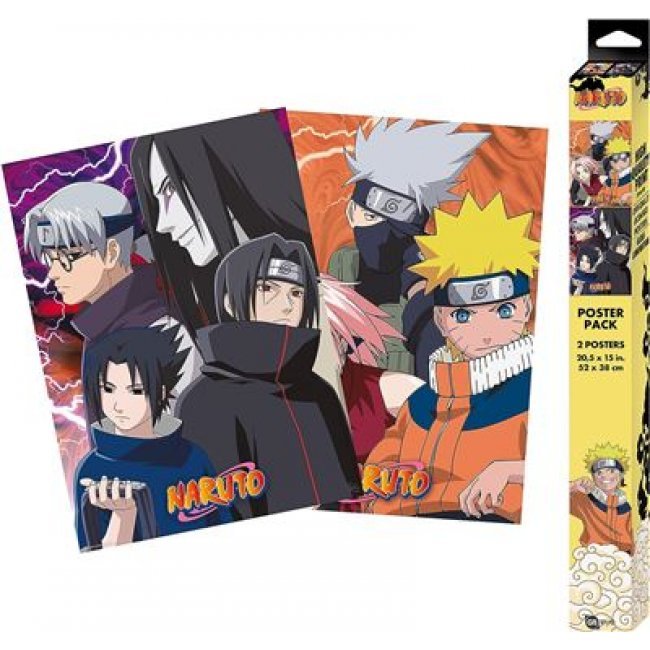 Set de 2 póster Naruto Ninjas Konoha y Desertores 52x38cm
