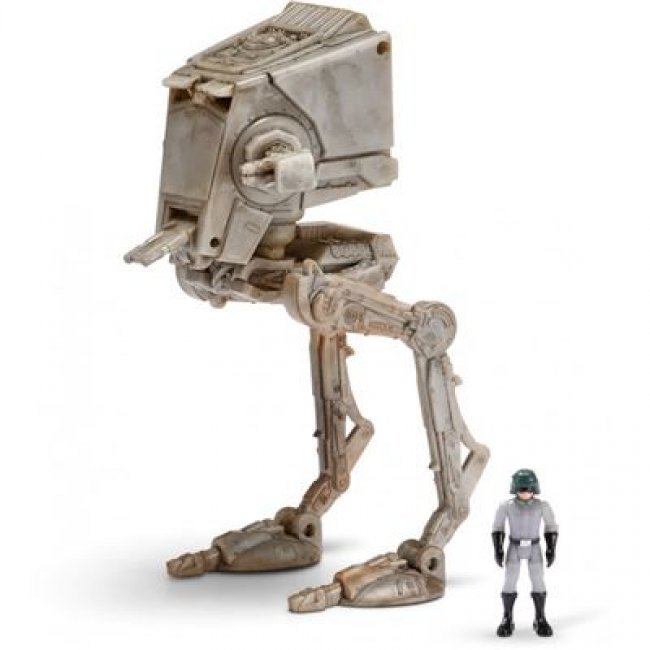 Figura Micro Galaxy Squadron Star Wars AT-ST en Hoth 8cm