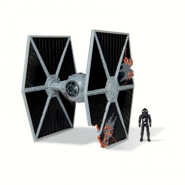 Figura Micro Galaxy Squadron Star Wars TIE Fighter dañado 8cm