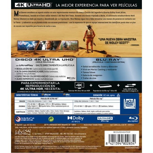 Marte (The Martian) - UHD + Blu-ray