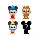 Set 4 figuras Funko Bitty Pop Disney Mago Mickey + Dale + Princesa Minnie + Figura Sorpresa 2cm