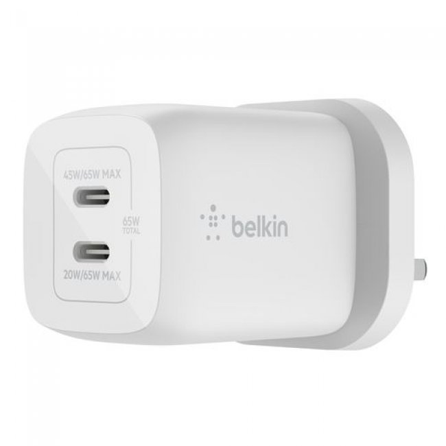Cargador de pared dual Belkin USB-C GaN 65W