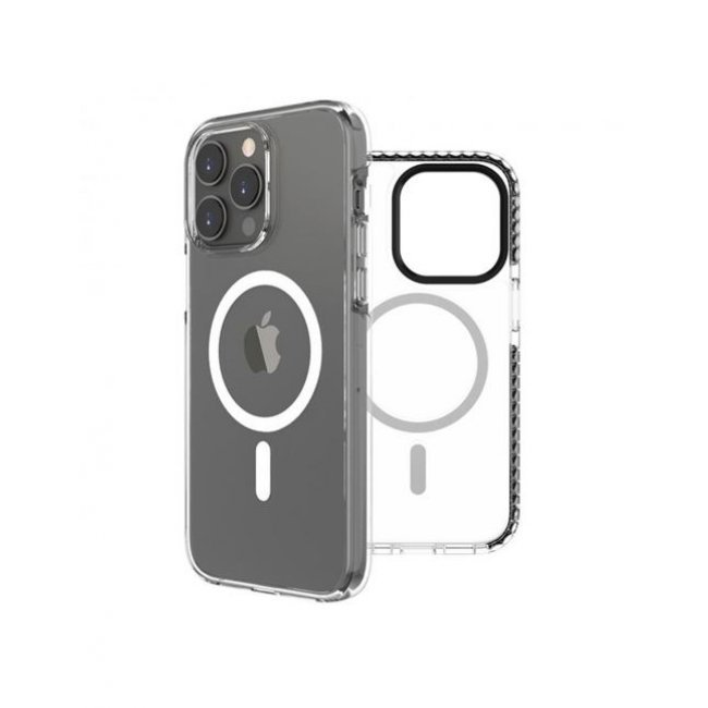 Funda Muvit for Change Recycletek MagSafe Shockproof 3m Transparente/Negro para iPhone 14 Pro Max