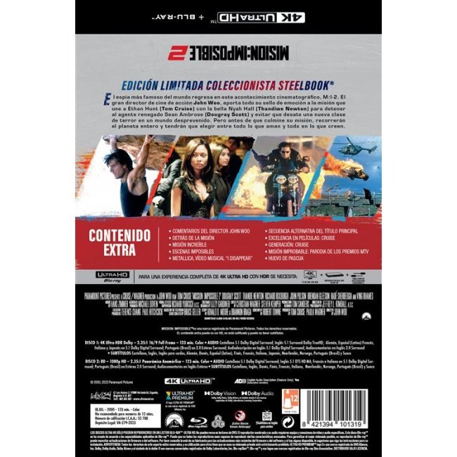 Misión Imposible 2 - Steelbook UHD + Blu-ray