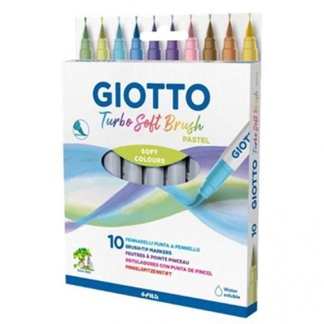 Caja con 10 Rotuladores de color Giotto Turbo Soft Pastel