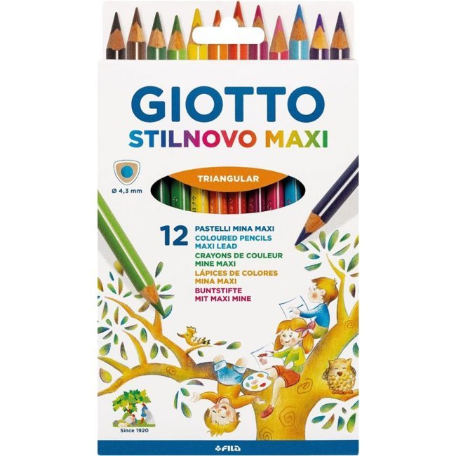 Pack de 12 lápices de color Giotto Stilnovo Maxi