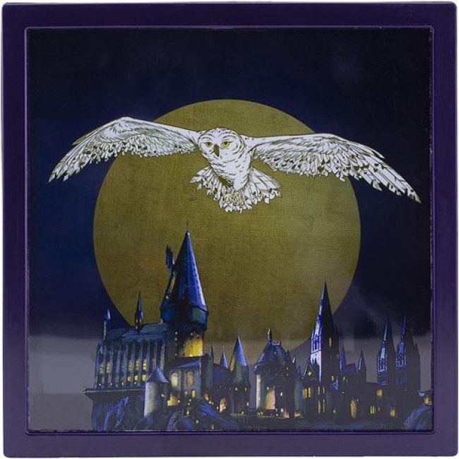 Hucha Harry Potter Hedwig sobre Hogwarts