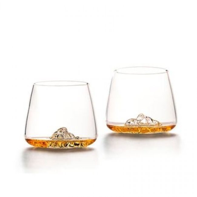 Set de 2 vasos de whisky topográficas