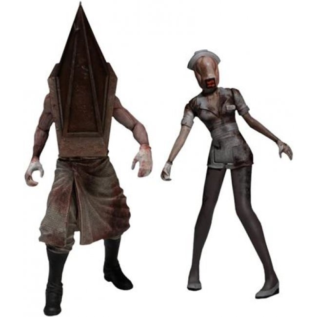 Set de 2 figuras Mezco Toyz Silent Hill 2 Enfermera y Red PyramidThing 15cm
