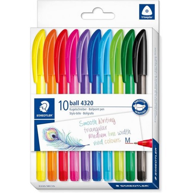 Pack Staedtler de 10 bolígrafos de colores 4320M