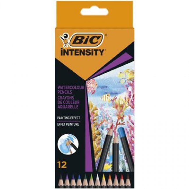 Pack de 12 Lápices de colores Acuarelables BIC Intensity