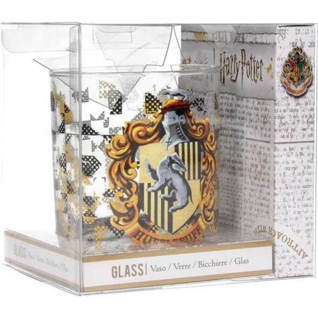 Vaso de cristal Harry Potter Escudo de Hufflepuff 370ml