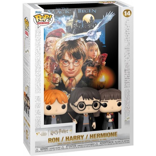 Figura Funko Harry Potter y la piedra filosofal Harry, Hermione y Ron 10cm