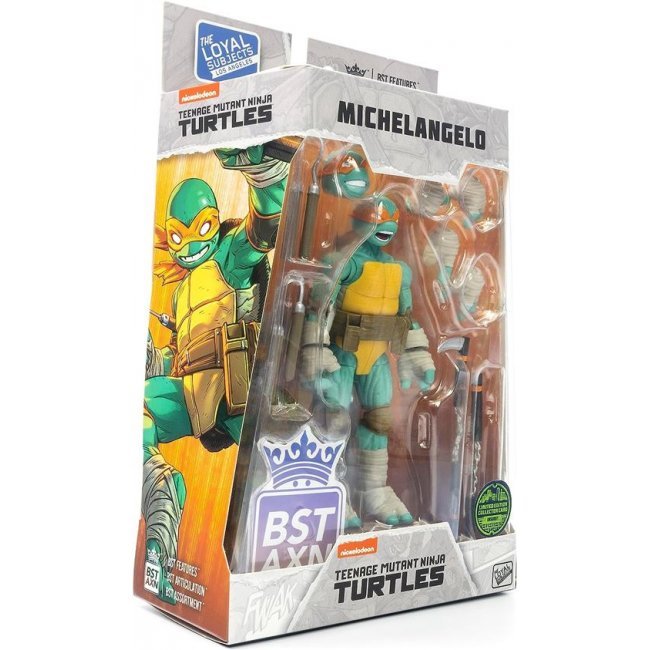 Figura BST AXN Tortugas Mutantes Michelangelo con cómic 13cm