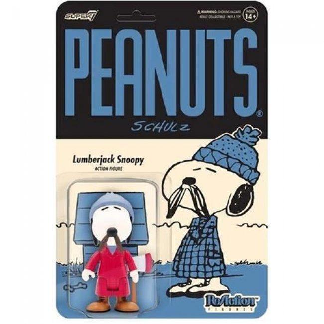 Figura Super7 Peanuts Snoopy leñador 9cm