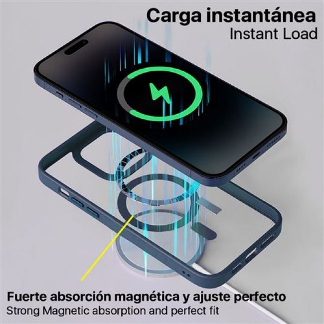 Funda 4-ok MagSafe Protek Azul para iPhone 15 Pro