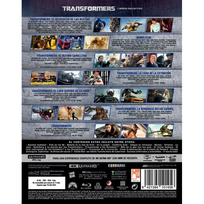 Transformers: Colección 7 películas - UHD + Blu-ray