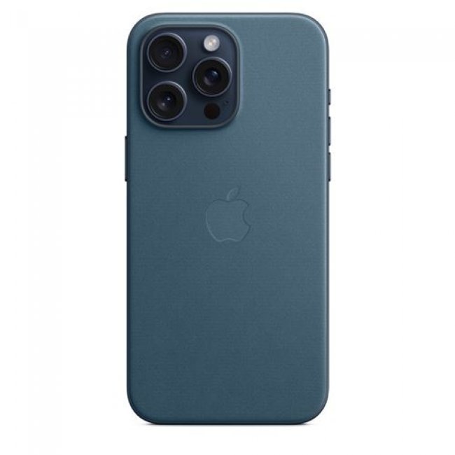 Funda de trenzado fino Apple Azul con MagSafe para iPhone 15 Pro Max
