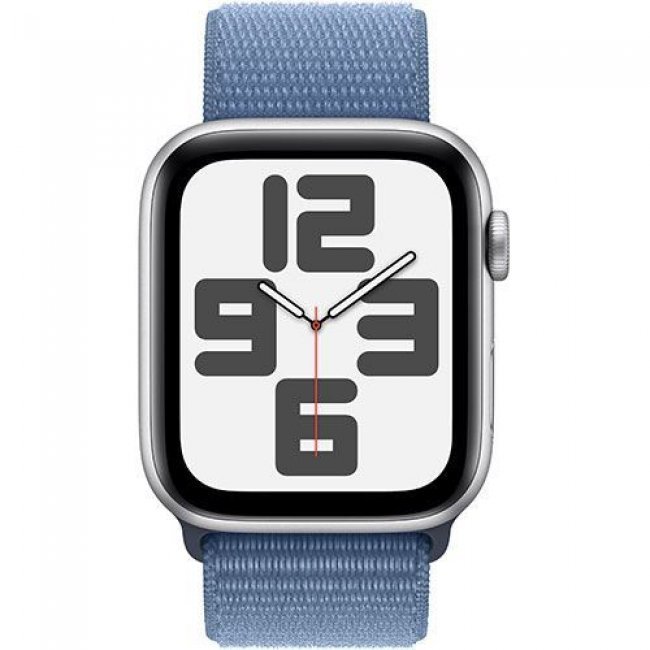 Apple Watch SE 44mm LTE Caja de aluminio Plata y correa Loop deportiva Azul invierno