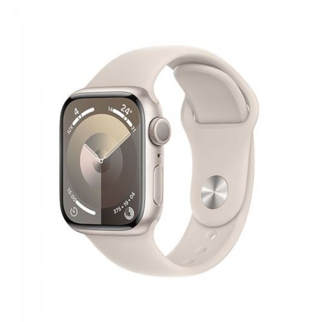 Apple Watch S9 GPS 41mm Caja de aluminio Blanco estrella y correa deportiva Blanco estrella - Talla M/L