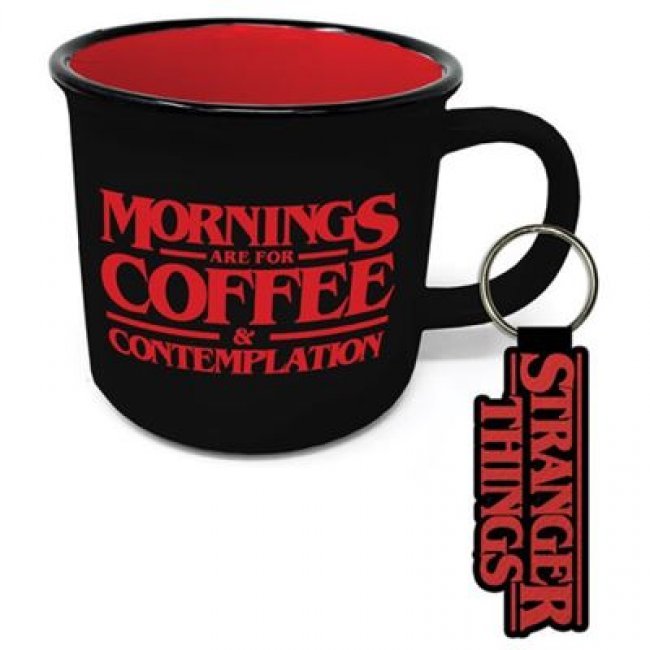 Set Taza y llavero Stranger Things Mornings are for coffee and contemplation