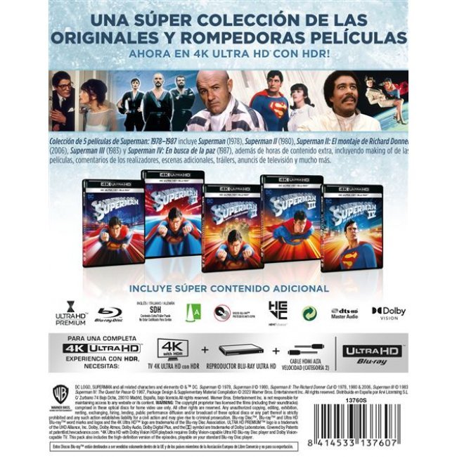 Superman I-IV - UHD + Blu-ray
