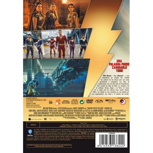 ¡Shazam! La furia de los dioses - DVD