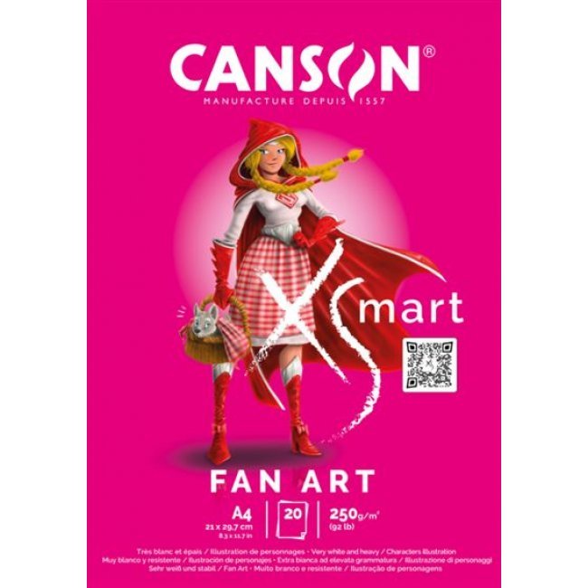Bloc de Dibujo A4 Manga Canson XSmart 20 hojas 250g