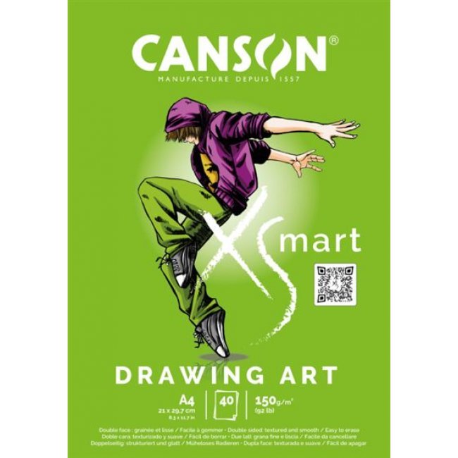 Bloc de Dibujo A4 Drawing Art Canson XSmart 40 hojas 150g