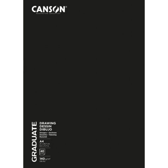 Cuaderno A4 Canson Graduate Sketch & Drawing Fino grapado 21x29,7cm 20 hojas 140g