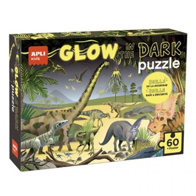 Puzzle Apli Glow in the Dark Dinosaurios 60 piezas