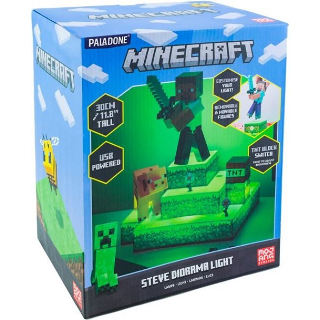 Lámpara Minecraft Diorama Steve