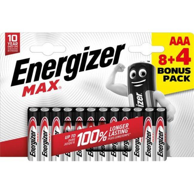Pilas Energizer Max Alk Aaa Bp12 8+4