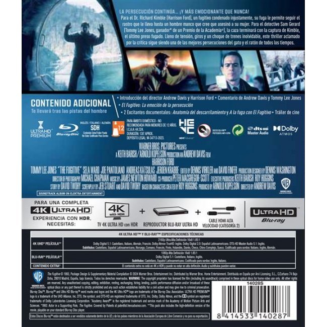 El fugitivo - UHD + Blu-ray