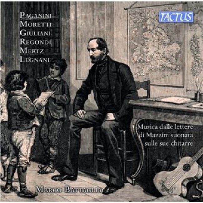 Musique des lettres du patriote italien Giuseppe Mazzini jouée sur ses guitares. Battaglia.