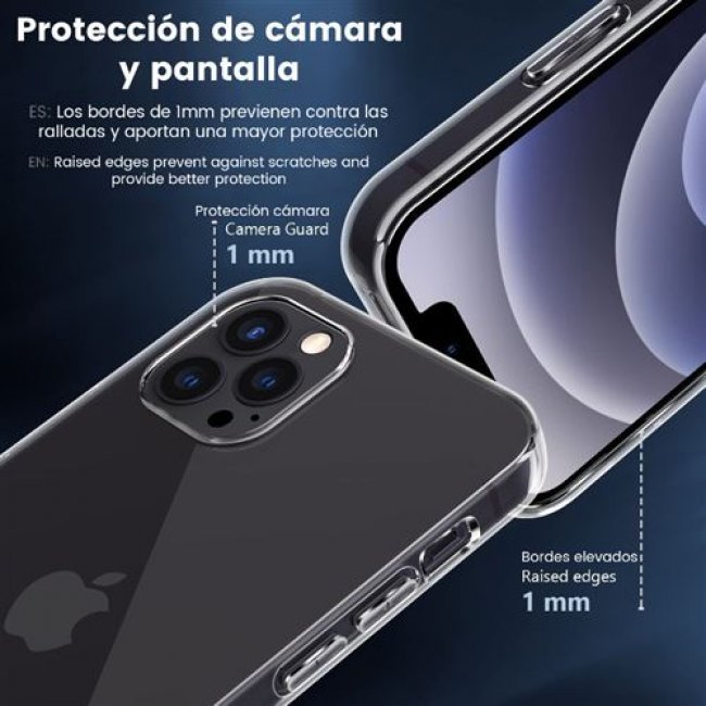 Funda de Silicona gel tpu Icoveri transparente para Apple iPhone 15 Pro