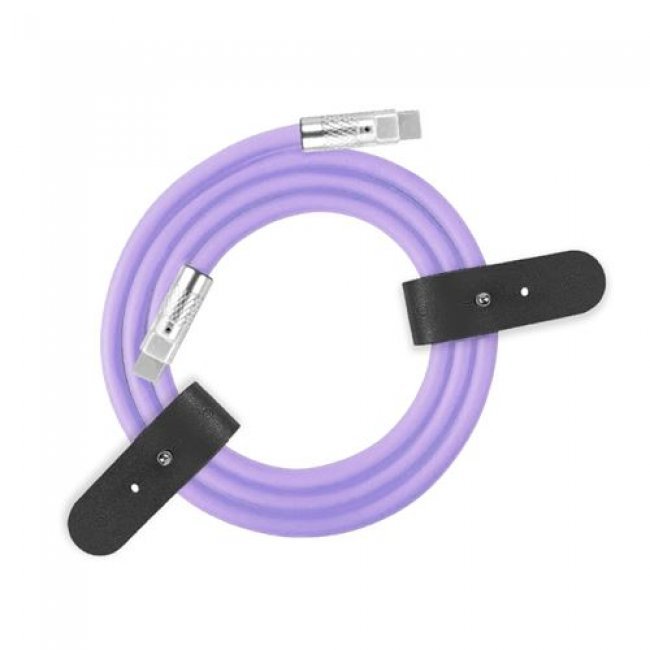 Cable de silicona Icoveri 60W USB-C a USB-C 1,5m Lila