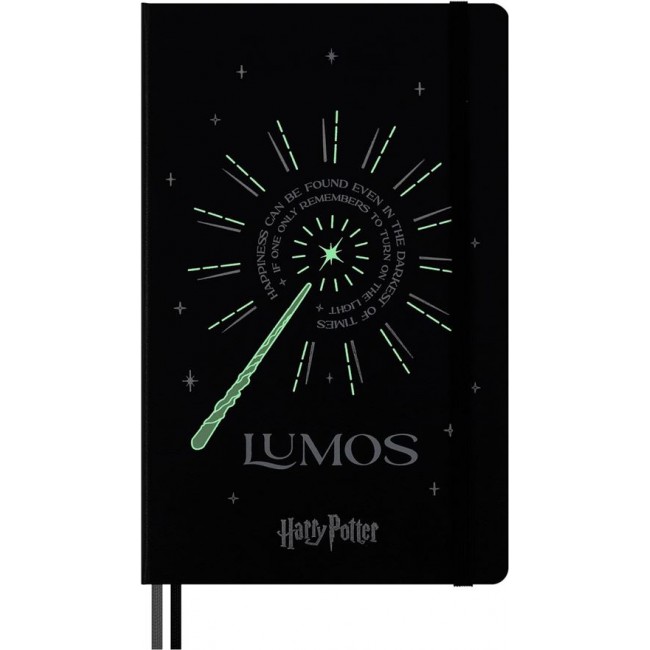 Moleskine Cuaderno Rayas Harry Potter Lumos Negro + bolígrafo Kaweco